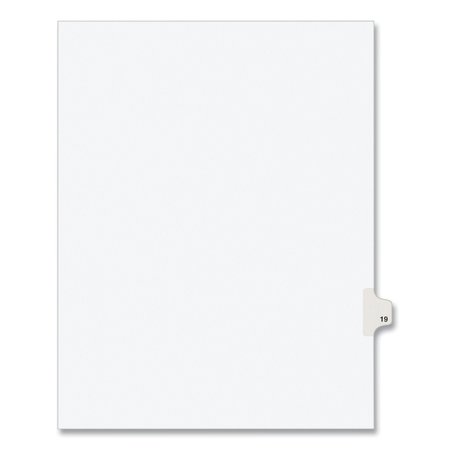 AVERY DENNISON Numerical Index Tab-19, 8-1/2 x 11", White, PK25 01019